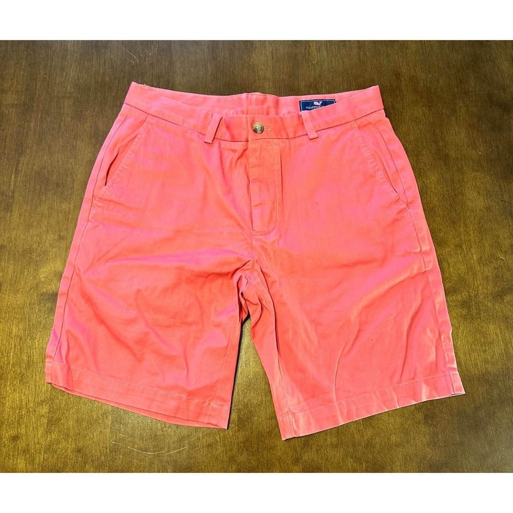 Vineyard Vines By Shep & Ian Chino Shorts Mens 32 Pink Cotton Preppy Flat Front